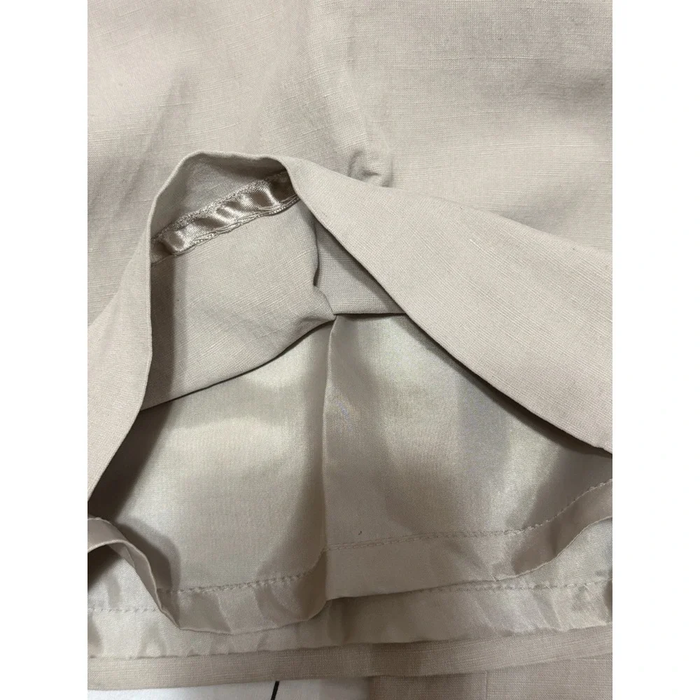 NWT Coldwater Creek Silk & Linen Wide Leg Pants Women's 12 Holly Fit Side Zip